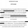 Notice of Claim Appraiser